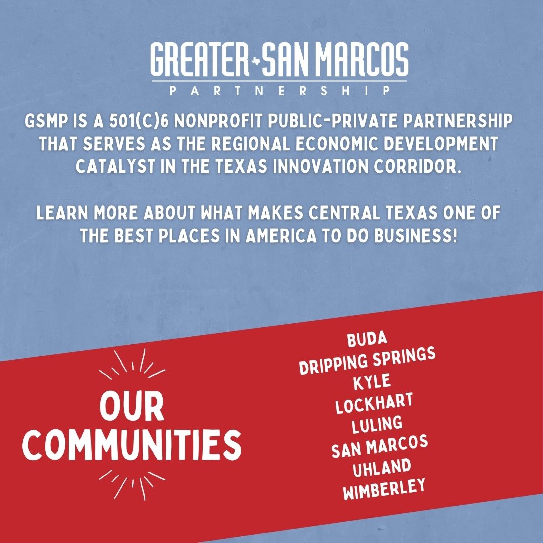 Get to know Greater San Marcos Partnership – we want to know more about you, your business needs, and how we can serve you through our public-private partnership. Bet we will surprise you with the robust reach and #innovation we are championing each and every day!