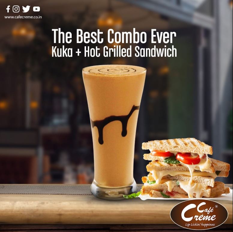 Perfect Pairings

A Sip of Cool Indulgence with a Bite of Warm Comfort.

Visit nearest Cafe Creme outlet &amp; enjoy this combo. 

Visit website cafecreme.co.in

#CafeCreme #KUKA #Pune #Coffee #Coffeeshakes #snacks #nachos #Pizza #Sandwich