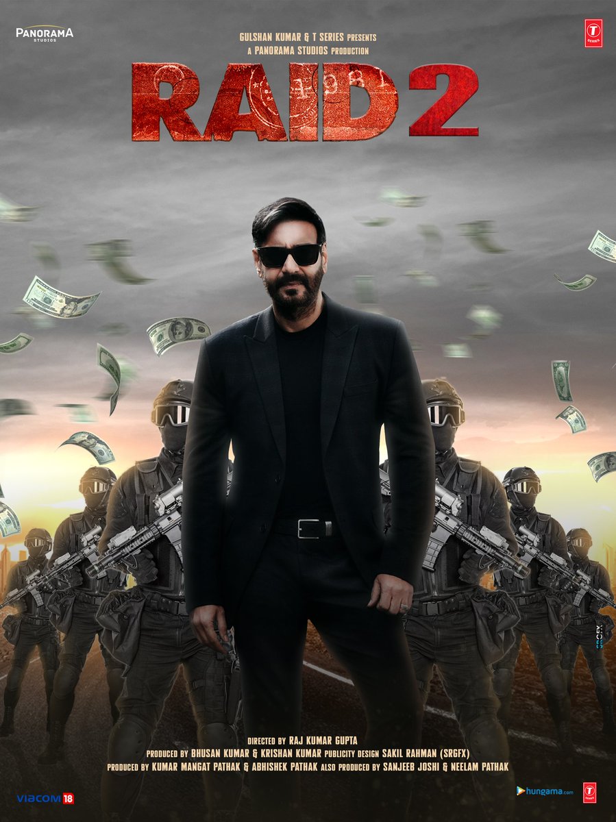 Made a Fanmade For @ajaydevgn Upcoming Movie 'Raid 2'❤️

#Raid Part 1 Was Released In 2018. All The Best Team🎬

@PanoramaMovies @TSeries @Viacom18Studios @Bollyhungama #SRGFX #Raid2