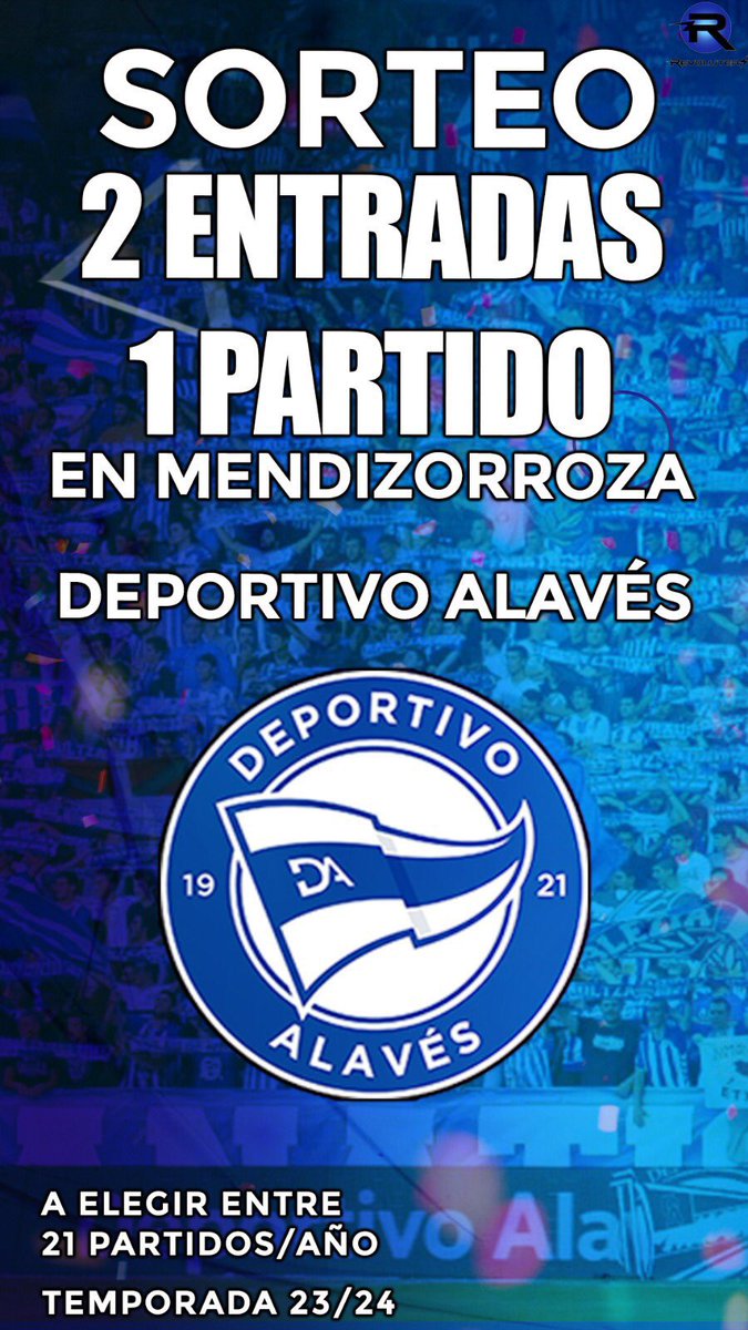 RitxiWar's tweet photo. 👋 Buenas! 

🎊 Felicidades @Alaves por el ascenso a @LaLiga 🌟

🤘 Sorteamos dos entradas para la temporada 23/24 en Mendizorroza para el partido que tú quieras 😁

1- ✅ Seguir a @Revoluterss y @RitxiWar 
2- 🔁 Rtweet a este tweet 

Sorteo 21 de Junio en @Revoluterss ‼️ https://t.co/jwt1YhLWsv