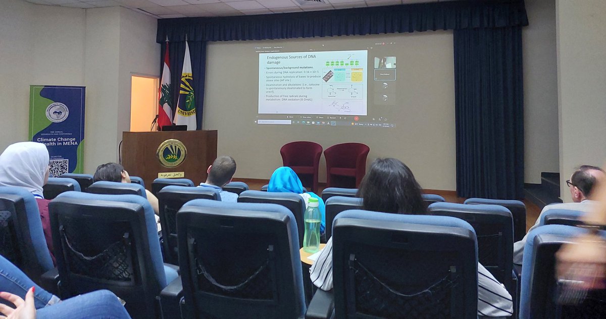 GEOHubMENA's tweet photo. As part of the Environmental Toxicology workshop, Dr. Omar Khabour from @JustUniversity is joing us remotely and giving our students a lecture on Genotoxicity.

More about Dr. Khabour: https://t.co/LUDtzkoAmj

#GEOHealthHubMENA #GEOHealthHub #climatechange #health #conference https://t.co/TVl3cGOqHy