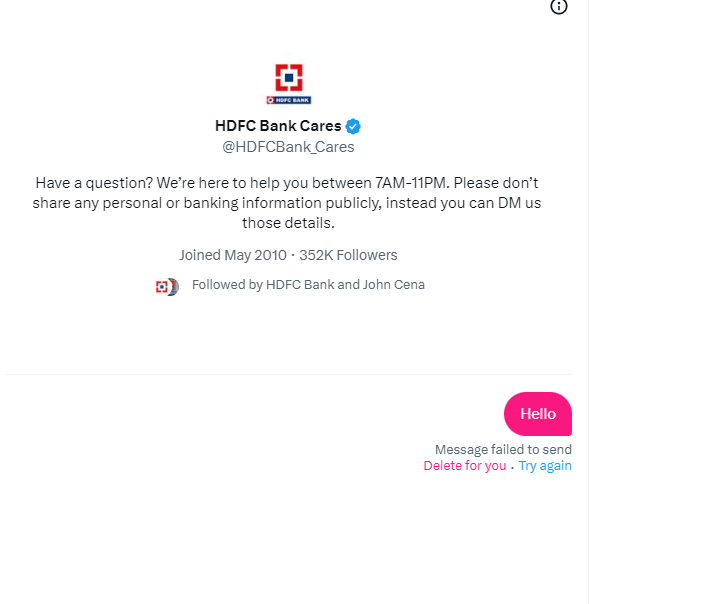MritunjaySEO's tweet photo. @HDFCBank_Cares This is happening when I sent u msg https://t.co/FDVVsWC9QQ