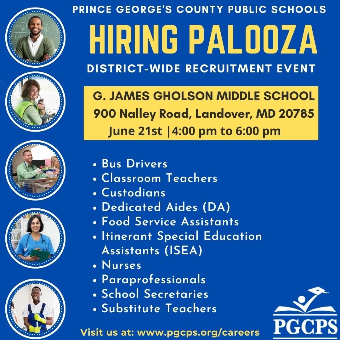 TUNE IN | HR Chief Dr. Kristi Murphy Baldwin is on @greatdaywash today with details about this week’s #TeamPGCPS hiring event. Get your resumés ready!