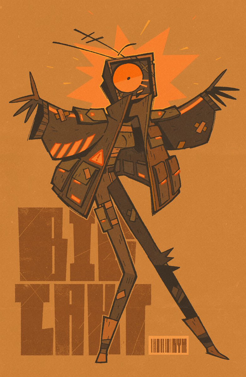 no humans solo orange theme orange background full body robot pokemon (creature)  illustration images