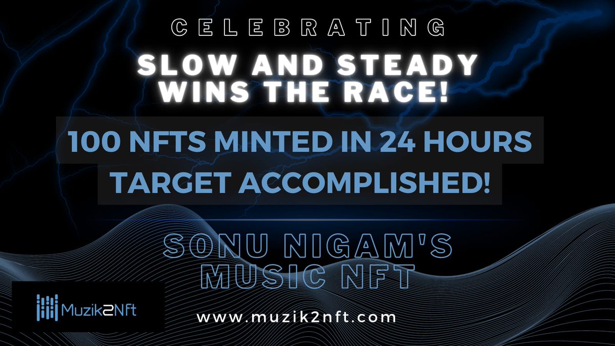 1 step at a time. Thank you to everyone , The community & The Fans. 🙏🔥 #muzik2nft #Polygon 
#sonunigam #bollywood #nfts #eth #Crypto #music #musicnft