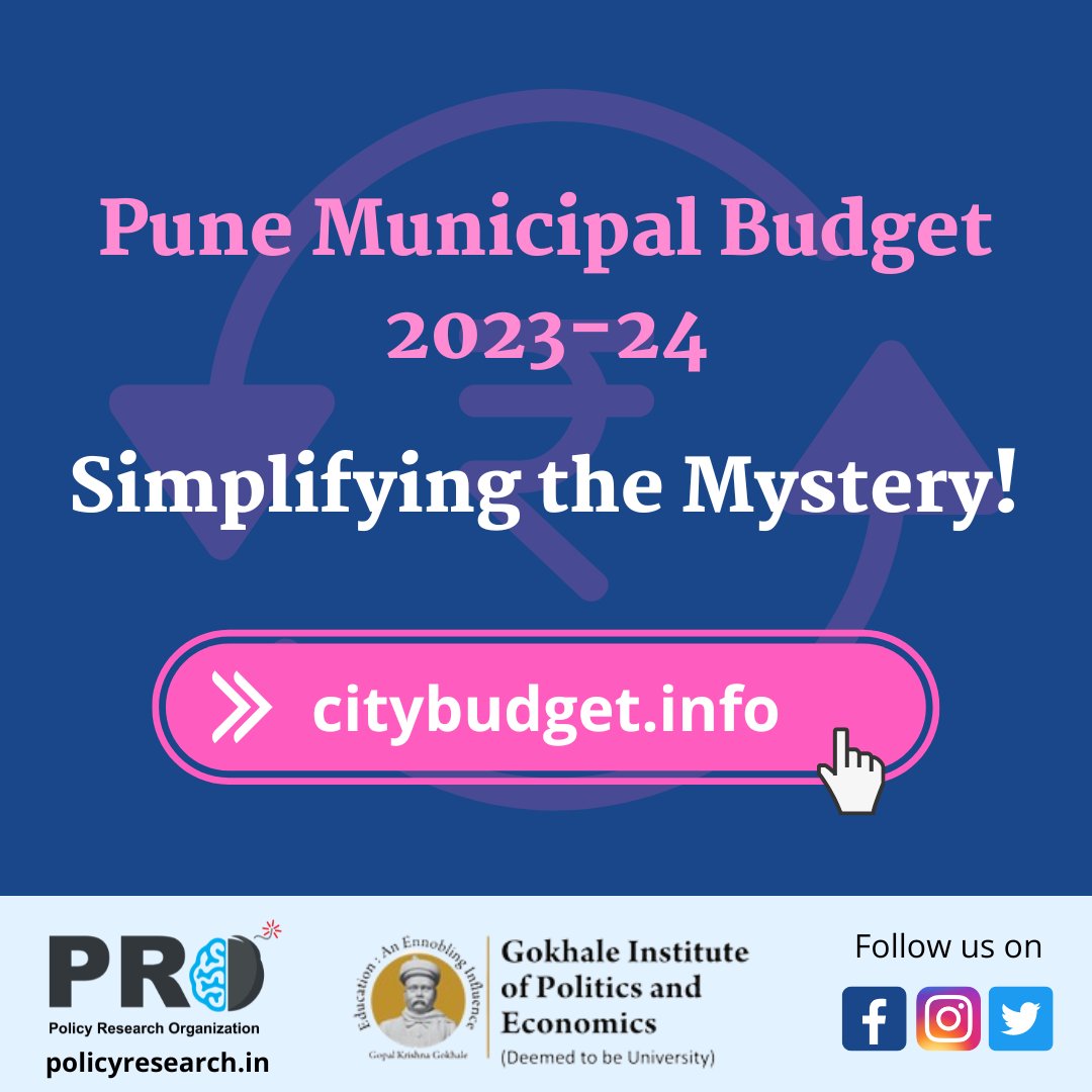 We're live now! 
Link in bio. 
#PolicyResearch #PRO #ThinkTank #UrbanGovernance #Budget #PuneBudget #citybudget