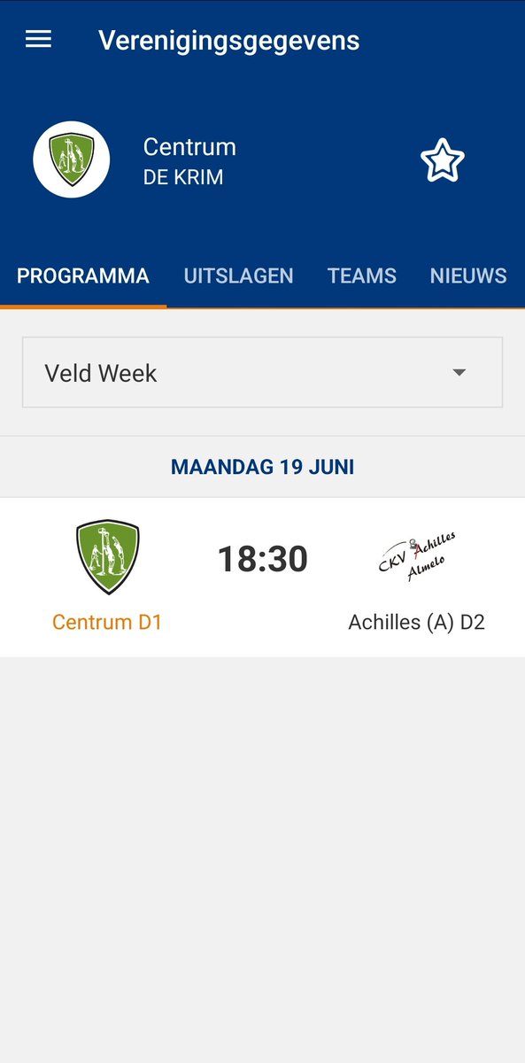 Centrum D1 speelt vanavond haar kampioenswedstrijd thuis tegen CKV Achilles Almelo. Bij winst is Centrum D1 kampioen in haar klasse.