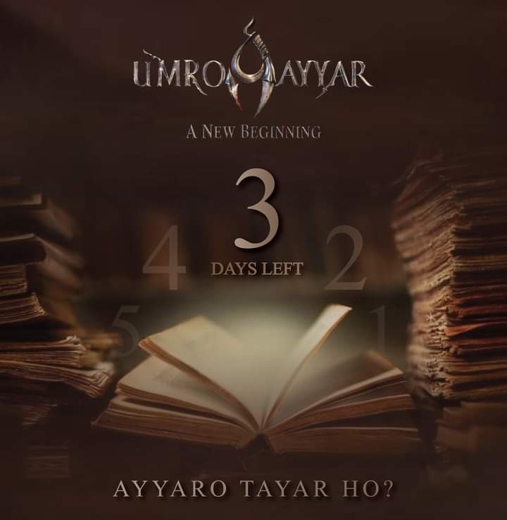 Get ready as the countdown begins, Our teaser is dropping on June 22nd at 4pm PST on YouTube: youtube.com/@VRChiliProduc…

#AyyaroTayyarHo #UmroAyyar #ANewBeginning #VRChiliProduction #TayyarHo #عمروعیار #PakistaniFilm 🇵🇰