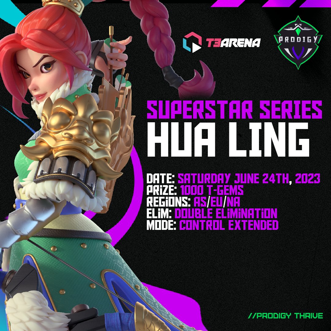 ProdigyThrive's tweet photo. Come on down and prove why you’re the best Hua, and earn some prizes while you’re at it!
https://t.co/uQcqccVfIR

#t3arena @T3Arena #mobilegaming #esports https://t.co/4kv8qaM4WS