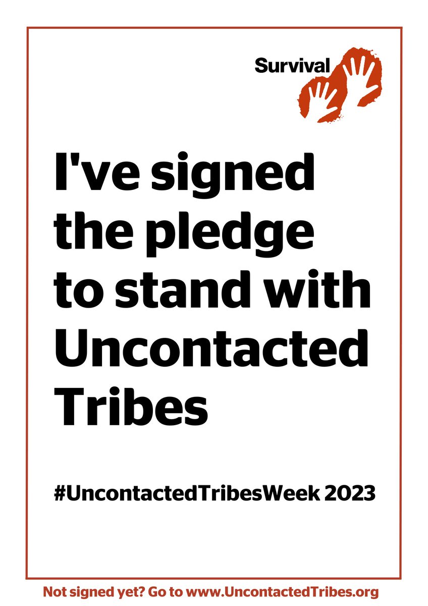 For #UncontactedTribesWeek 2023, sign @Survival's pledge to stand with #UncontactedTribes for their survival! act.survivalinternational.org/page/101657/pe…
