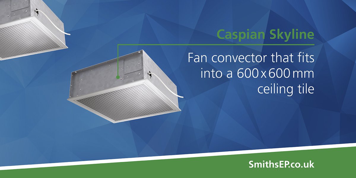 Smith's #CaspianSkyline range of ceiling recessed #FanConvectors #5yrWarranty #MadeInTheUK #ThinkSmiths bit.ly/2ITRyBZ