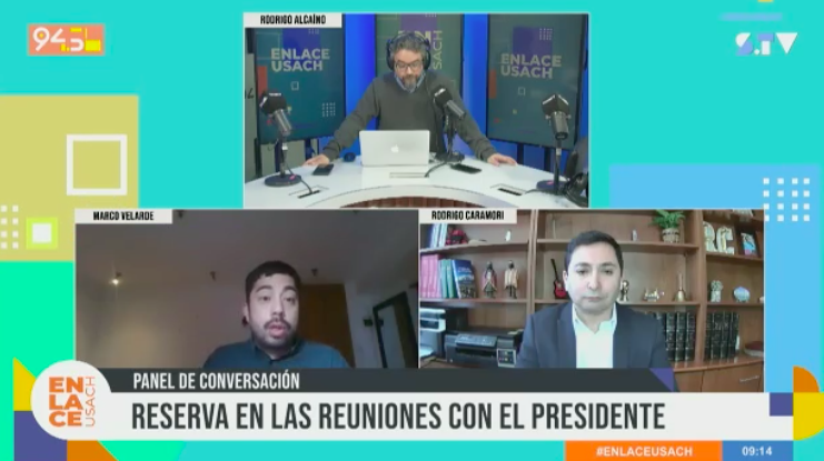 🔵🎙¡Es momento del panel! Estamos con @marc0_velarde, Pdte. de <a href="/ComunesCL/">Comunes 🌳🇨🇱</a> y <a href="/rcaramori/">Rodrigo Caramori</a>, Pdte. <a href="/psentidocomuncl/">Sentido Común💡</a>.

#EnlaceUsach 

📡94.5 FM  
📺Santiagotelevision.cl