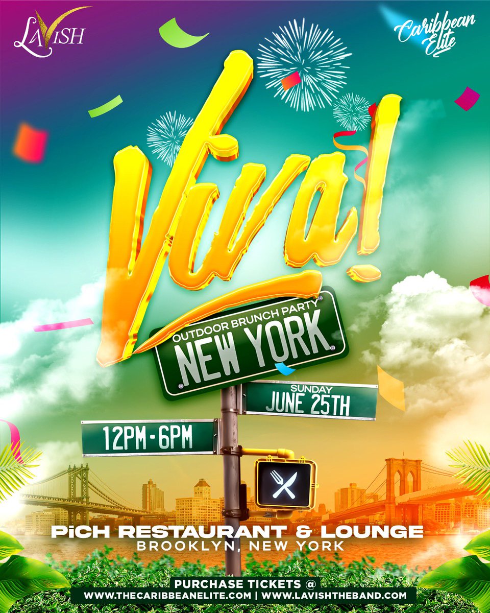 lavishtheband's tweet photo. 📣G E T  Y O U R  V I V A  B R U N C H  
T I C K E T S  N O W 📣 

#VIVABRUNCHPARTY 

🗓️ Sunday, 25th June
🥞 Brunch Inclusive
🌇 Outdoor 
👯 Brunch Chic

@_caribbeanelite 

https://t.co/cTRUaQN3M4 https://t.co/U04XoVVKQf