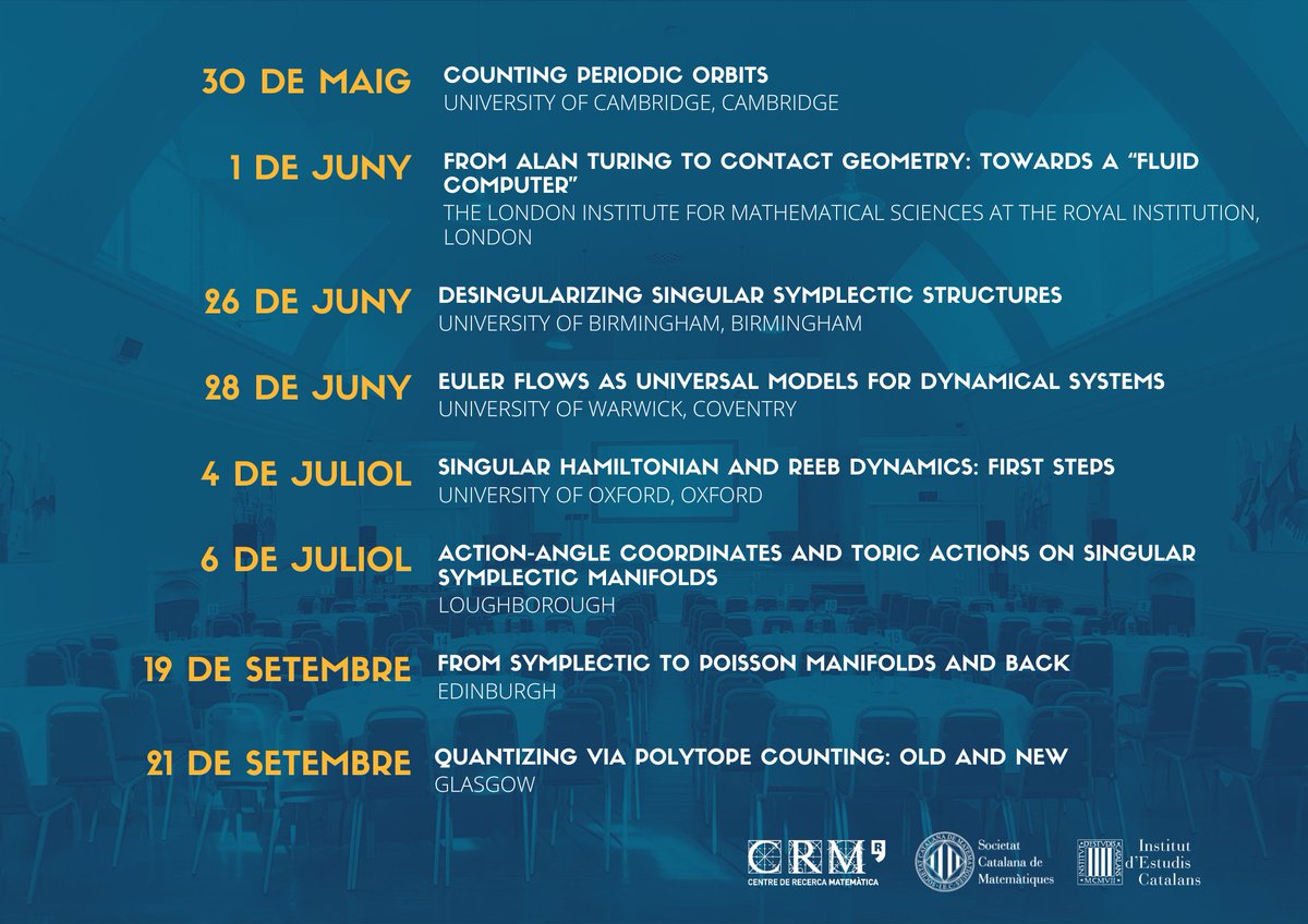 CRMatematica's tweet photo. 📣 Ens plau convidar-vos al visionat conjunt (📺via Zoom) de la Hardy Lecture 2023, a càrrec de la professora Eva Miranda (UPC-CRM).

🗓️ 30 de juny
📌 Institut d'Estudis Catalans 

📝 Inscripcions i detalls: https://t.co/pmPbdGF068

Organitza:
@soccatmat 
@CRMatematica https://t.co/vKmBt40213