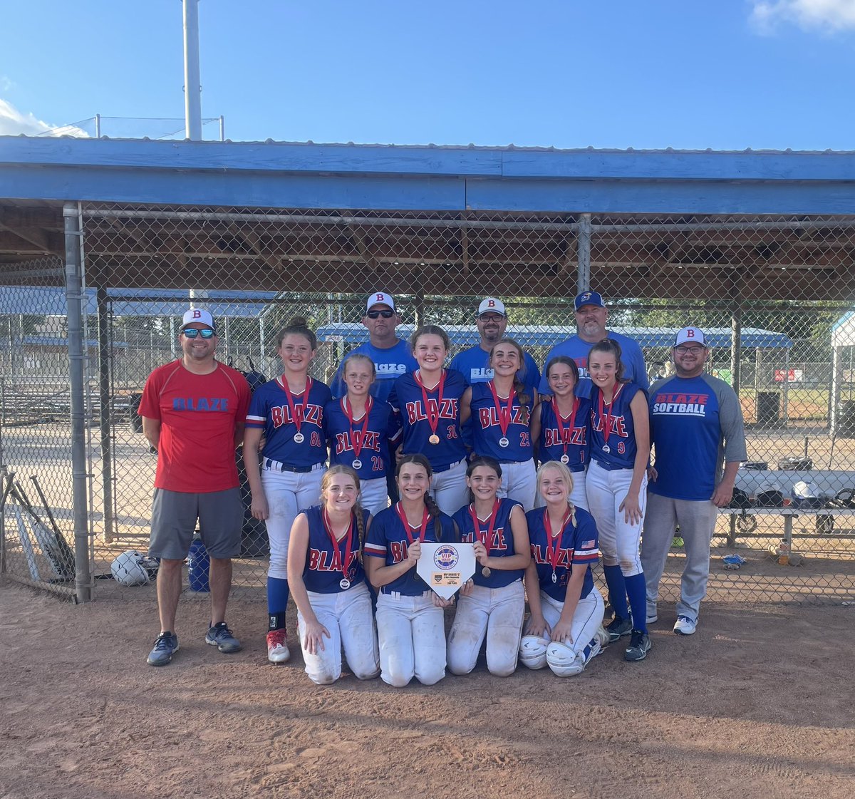 Amelia and her Blaze girls took 2nd on KC Metro Championship. ❤️💙