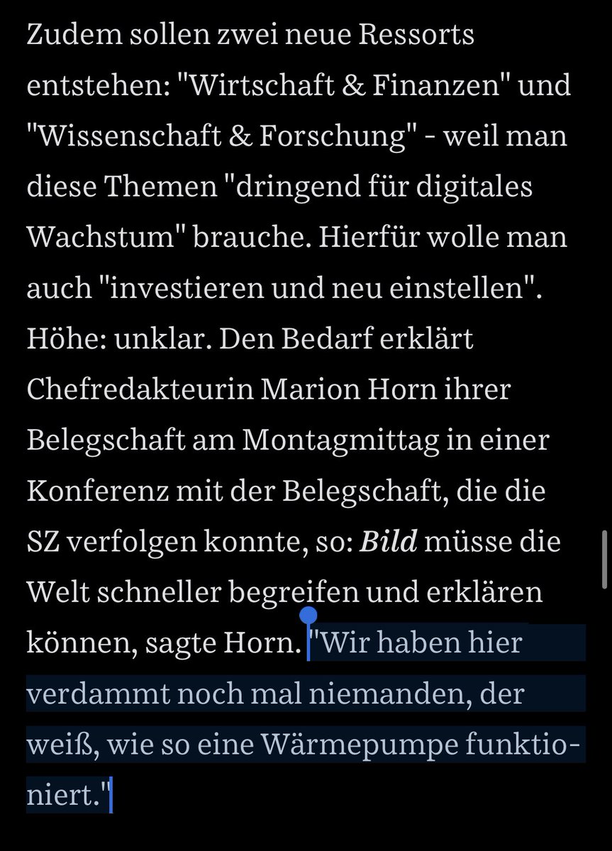 Ok, das ist wirklich die schönste Realsatire: Nachdem die BILD monatelang darüber schreibt, warum der Wärmepumpen-Plan niemals funktionieren wird, erklärt die Chefredakteurin heute: „Wir haben hier verdammt nochmal keinen, der weiß, wie so eine Wärmepumpe funktioniert.“