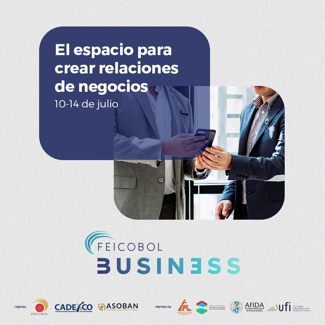 ¿Estás listo para hacer negocios a nivel global? En #Feicobolbusiness, tendrás acceso a una amplia gama de industrias y mercados nacionales e internacionales, todo bajo un mismo techo. Descubre nuevas alianzas estratégicas, conoce las últimas tendencias y establece #conexiones.