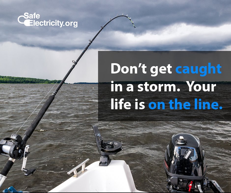 PeeDeeElectric's tweet image. If the clouds roll in and severe weather is approaching on your next fishing trip, head for shore.  Don’t wait for the next catch – it’s not worth it: safeelectricity.org/lightning-safe… #SafeElectricity #LightningSafety #ThinkSafety