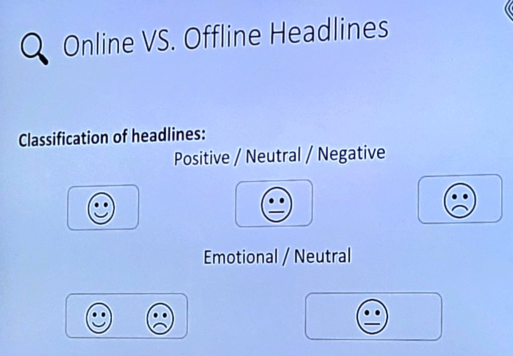 DW Global Media Forum (@dw_gmf) on Twitter photo Do economic incentives make journalists produce more emotional news headlines? 🤔
<a href="/UniCologne/">Universität zu Köln</a> researcher @LariBerger found that 38% of offline economic headlines & 60% of online headlines are considered emotional (both more negative & positive).
#GMF23 @grimme_institut Do economic incentives make journalists produce more emotional news headlines? 🤔
<a href="/UniCologne/">Universität zu Köln</a> researcher @LariBerger found that 38% of offline economic headlines & 60% of online headlines are considered emotional (both more negative & positive).
#GMF23 @grimme_institut