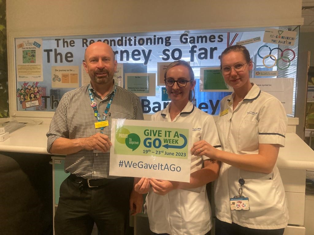 ProudToImprove's tweet photo. We have also been to CDU where we spoke with Hannah and Liz for a number of projects including 'I Can Boards', #GiveitaGoWeek2023 @HughesLiz @hannah_standage @RothBarnsNHSCEO @barnshospital https://t.co/P7MEEGfxot
