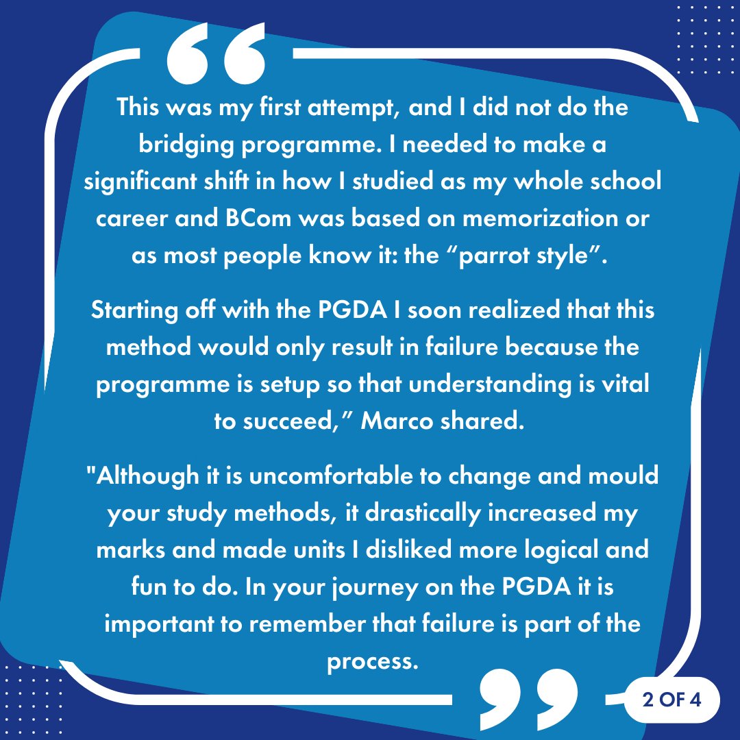 CA_Connect's tweet image. Congratulations to Marco Steyn on his outstanding achievement in passing the Postgraduate Diploma in Accounting (PGDA) with distinction. Marco was part of the July 2022 PGDA intake and was on full-time workload while doing his fourth year of articles.  

#CAC #Achievers #Alumnus