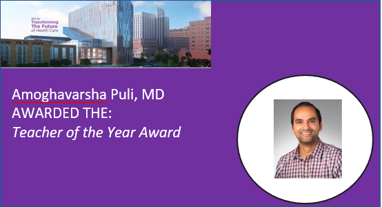 Congratulations to Amoghavarsha Puli, MD for winning the Teacher of the Year Award! @PITTRenal