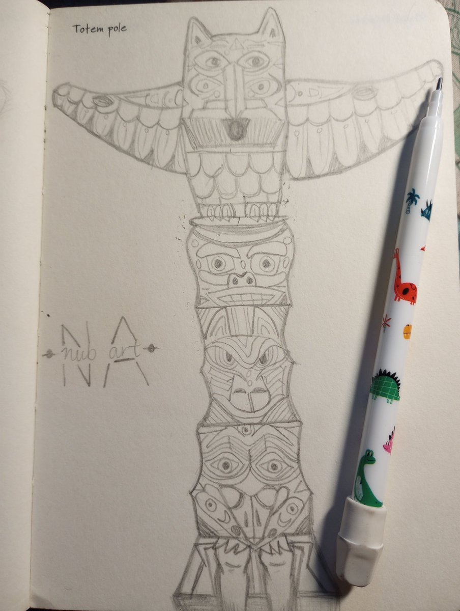 Drawing prompt practice sketches 

#art #artmoots #pencil #totempole #mayan #sketch #sketchbook