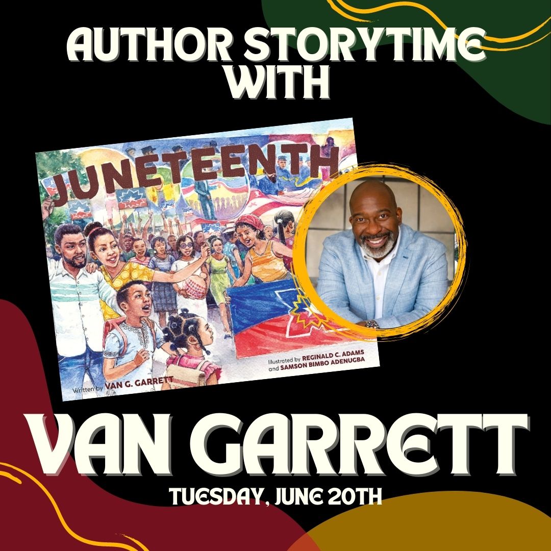 harriscountypl's tweet photo. HCPL is celebrating Juneteenth with two special programs this summer!💛 

Tuesday, June 20 at @LSCCYFLibrary: Van G. Garrett (@vanggarrett1) Storytime
Saturday, June 24th at @northwestlib: @Apollochplayers with special guest @outspokenbean 

Find out more: https://t.co/OAsfK8BDvP https://t.co/I88HheNzR2