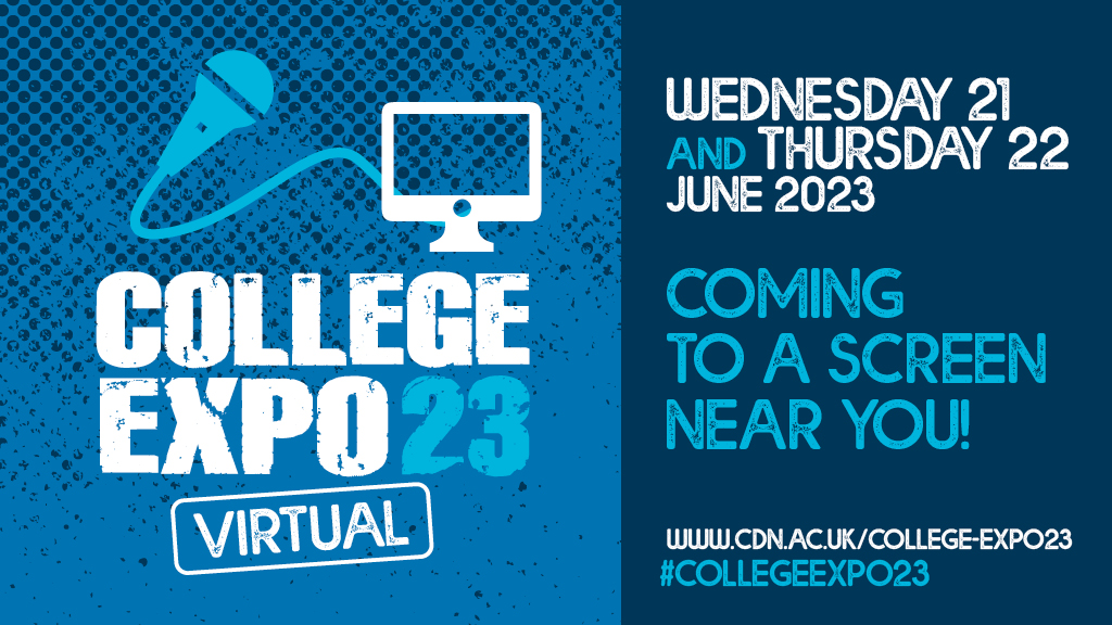 Virtual #CollegeExpo23 is almost here! 🤩

And we can promise you...

🗣️ Engaging keynote speakers
🧑‍🤝‍🧑 Interactive workshops
🌟 Informative seminar sessions
🎙️ ...and an inspiring panel discussion

So what are you waiting for? Register for 🆓 via

cdn.ac.uk/college-expo23/
