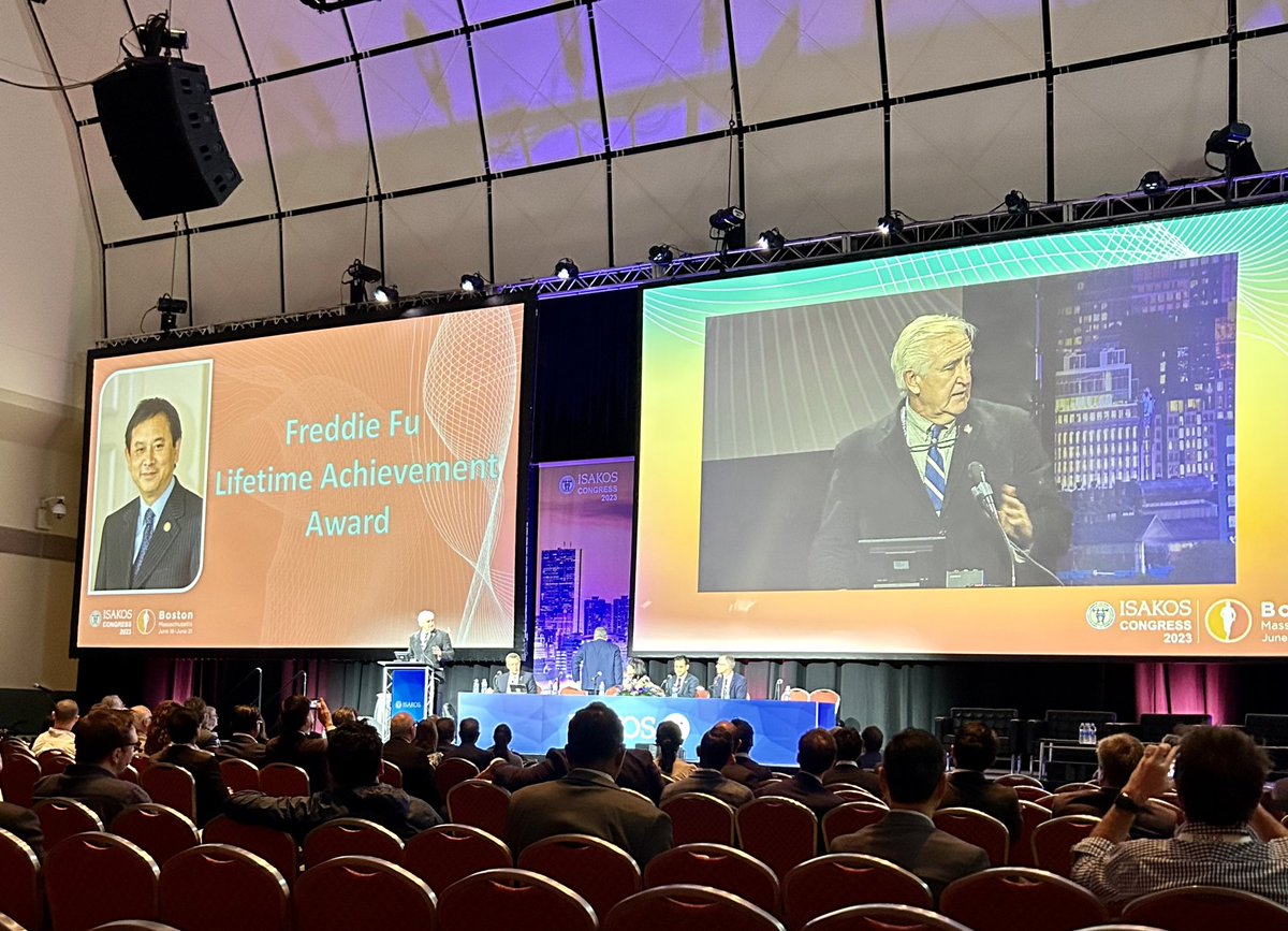 Freddie Fu lifetime achievement award #freddiefu #GOAT <a href="/ISAKOS/">ISAKOS</a> #isakos2023 @UPMCSportsMed