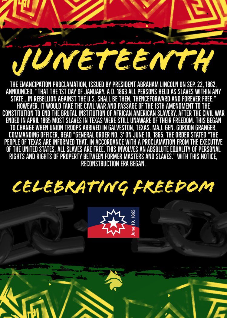 Today we celebrate Juneteenth and freedom for all! #ProtectTheDen #BuckVegas