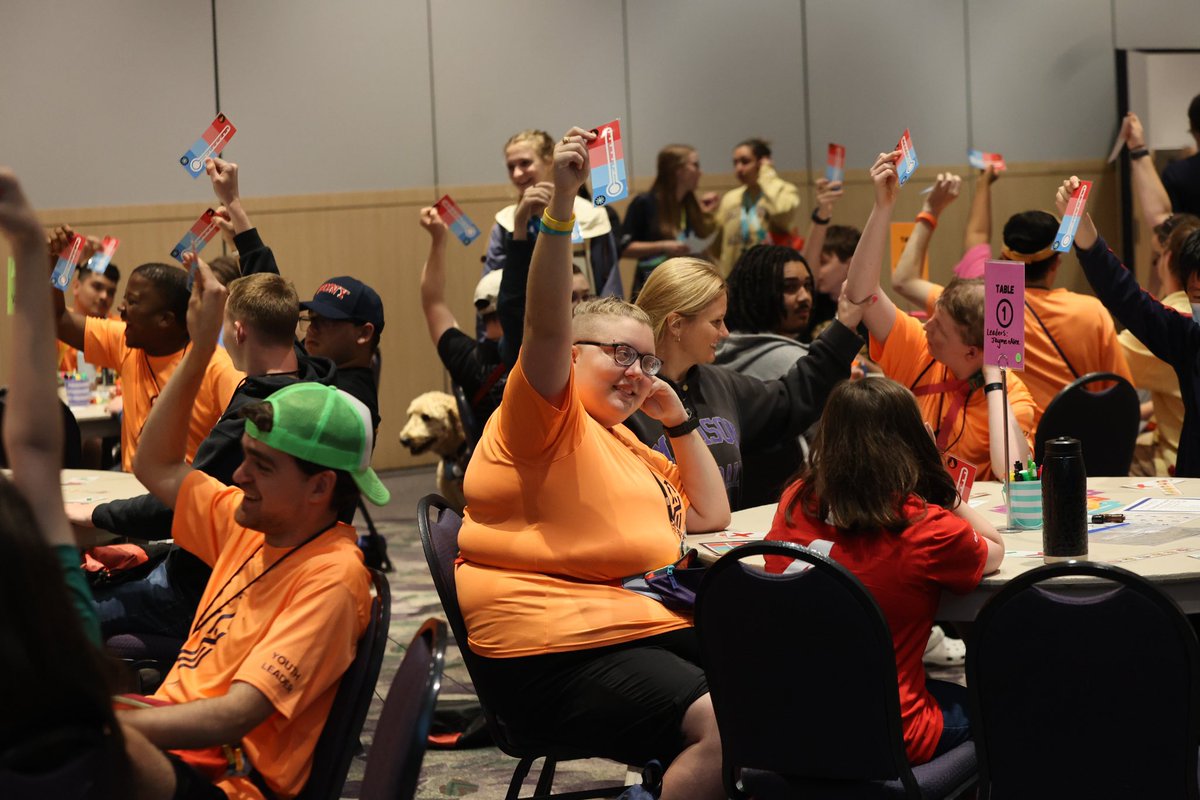 IMD_VDOE's tweet photo. On this Monday after the summit, let’s give a round of applause to the folks who sported the brightest shirts around, our youth leaders! 
They could be seen advocating for participants,  lending a helping hand, and made sure there was a space for everyone! 🚀👏🏻👏🏼👏🏽🚀
#IMDSummit https://t.co/levpbR9oMs