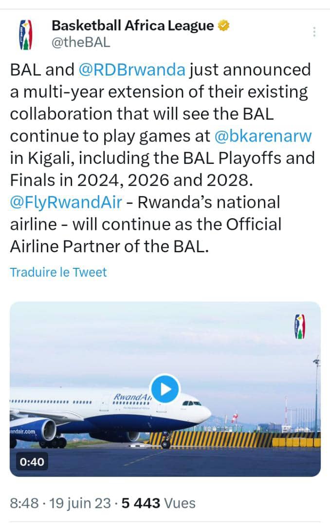 GOOD NEWS IN BASKETBALL AFRICA &WORLD: BAL has announced the extension of its collaboration&partnership with FRVB(RWANDA) .@FIBAEuropeCup @Rw_Volleyball @EuroBasket @FIBAWC @rwandaonline @ROTIConference @RwandaInBelgium @Rwanda_Edu @RwandaEducation @AuroreMimosa