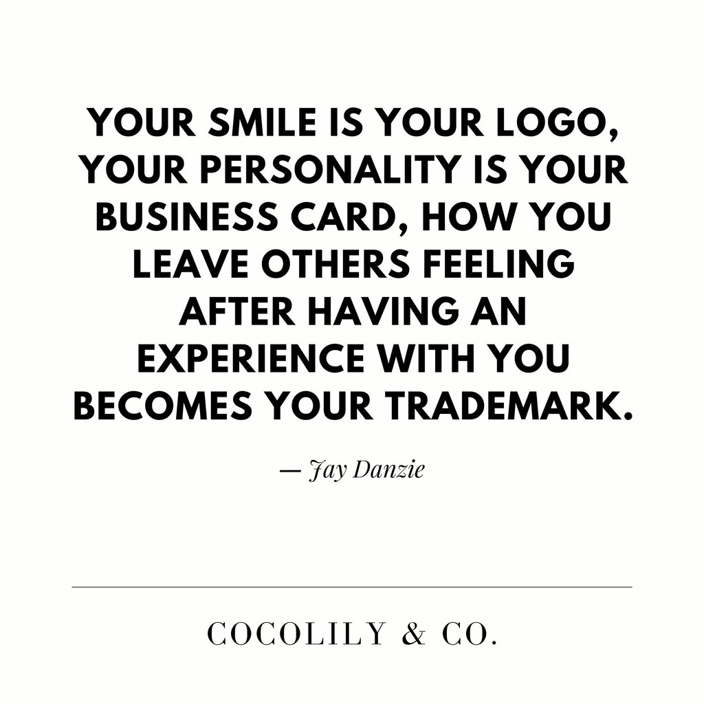 Your Monday Morning Love Note x Reminder.⁠

Your smile is your logo,
Your personality is your business card,
How you leave others feeling after having an experience with you becomes your trademark.