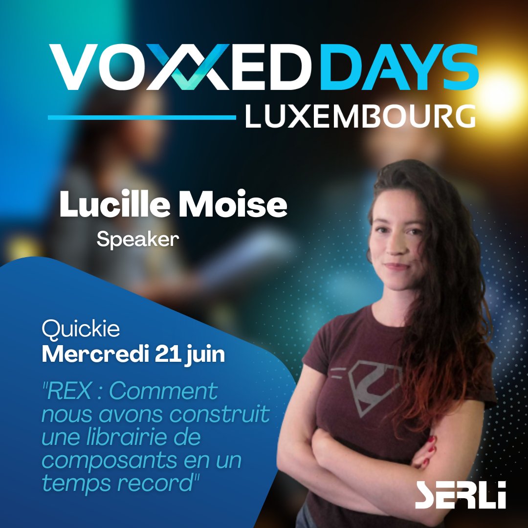 Quoi de neuf cette semaine ? 😏

Nous partons du côté du #Luxembourg pour <a href="/voxxed_lu/">VoxxedDaysLuxembourg</a> ! 

<a href="/Itchae_/">Itchae</a> donnera un quickie ce mercredi 21 juin à 12h45 sur : "Comment nous avons construit une librairie de composants en un temps record"

Infos ici 👇
serli.com/direction-voxx…

#TeamSerli