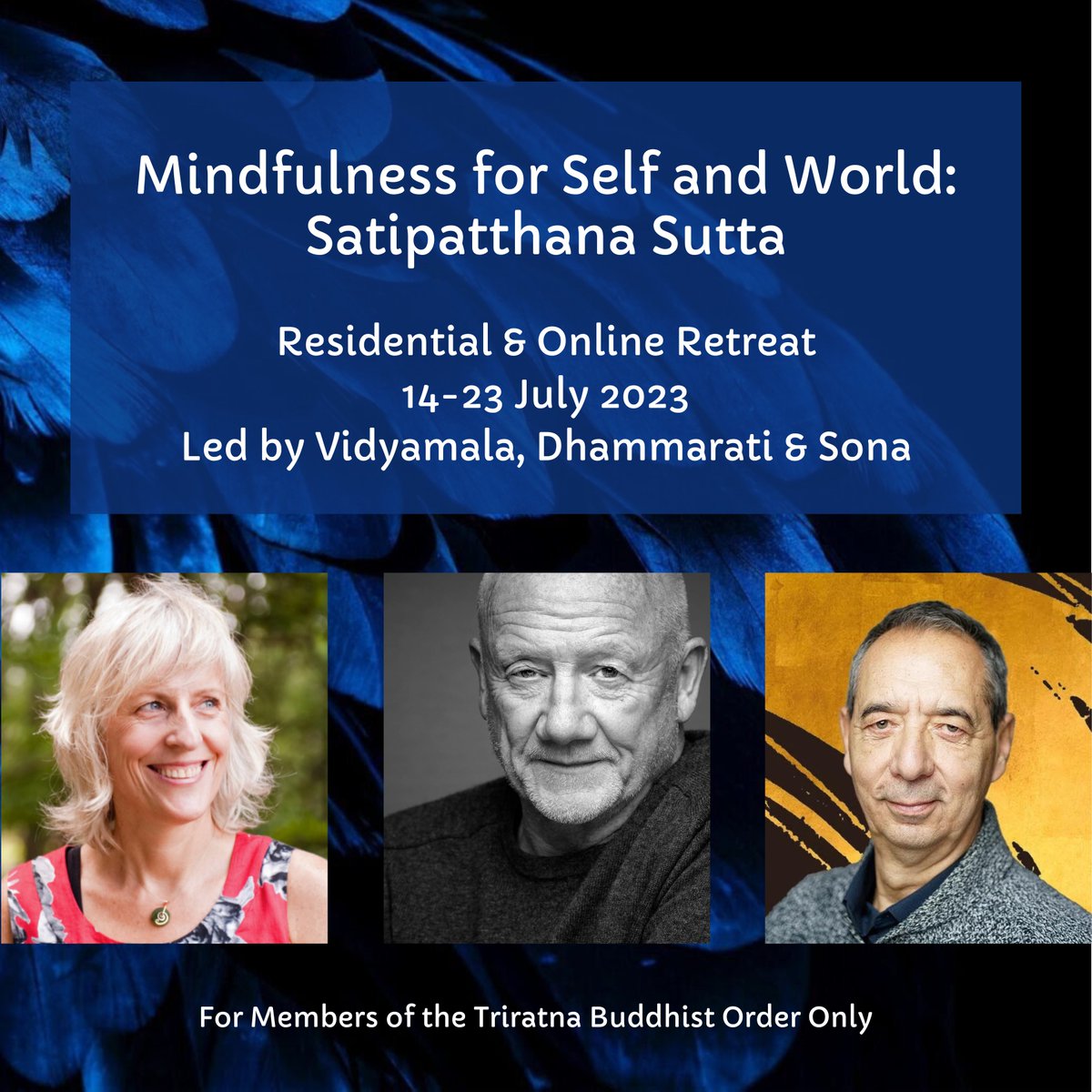 Next month, Dhammarati, Sona and I will be leading the Mindfulness for Self and World retreat 🌍 Join us either in-person- where you can rest and enjoy nature 🌱 - or from the comfort of your own home. For more information, visit: adhisthana.org/retreat-calend…