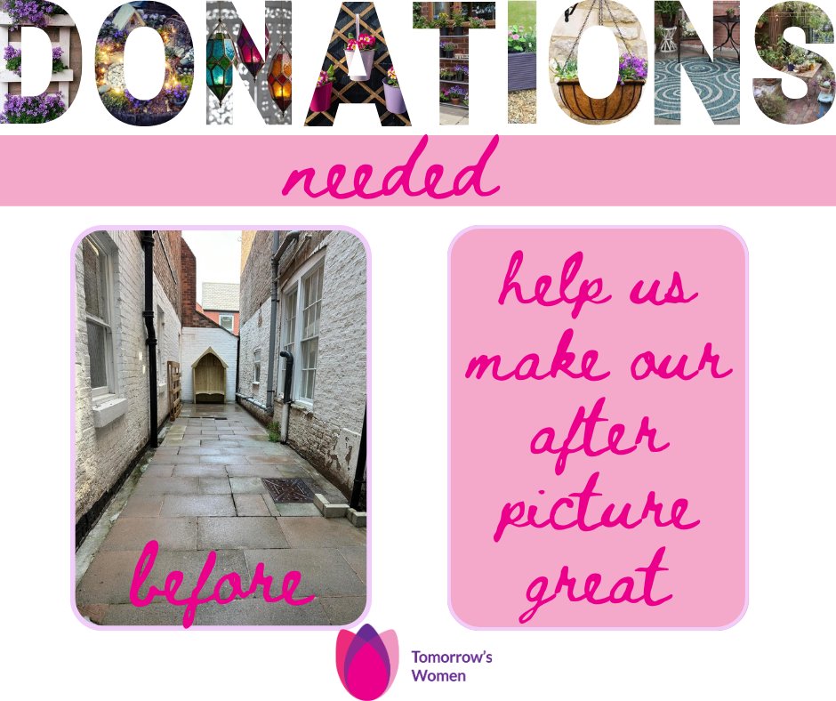 TomorrowsWomen's tweet photo. We need your help! We have put a lot of hard work into cleaning up our garden, however we want to make it look great for our women! We are looking for donations of plants, plant pots, paint, anything to make our garden beautiful #donationsneeded #supportus #charitydonations https://t.co/UCuerkZCIW