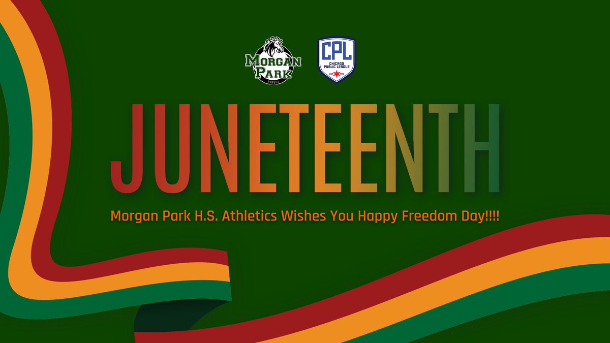 Morgan Park High School Athletics wishes all of you happy #Juneteenth &amp; #FreedomDay  🐎🐎🐎🐎#empehi #1744 #MPisIB  <a href="/morganparkad/">Justin Corbett, MSA</a> <a href="/CPLAthletics/">Chicago Public League Athletics</a> <a href="/Tim_OBrien10/">Tim O'Brien</a> <a href="/EMPEHI4Ever/">Morgan Park HS</a> <a href="/mikeclarkpreps/">MikeClarkPreps</a> <a href="/ChiPubSchools/">CPS - Chicago Public Schools</a>