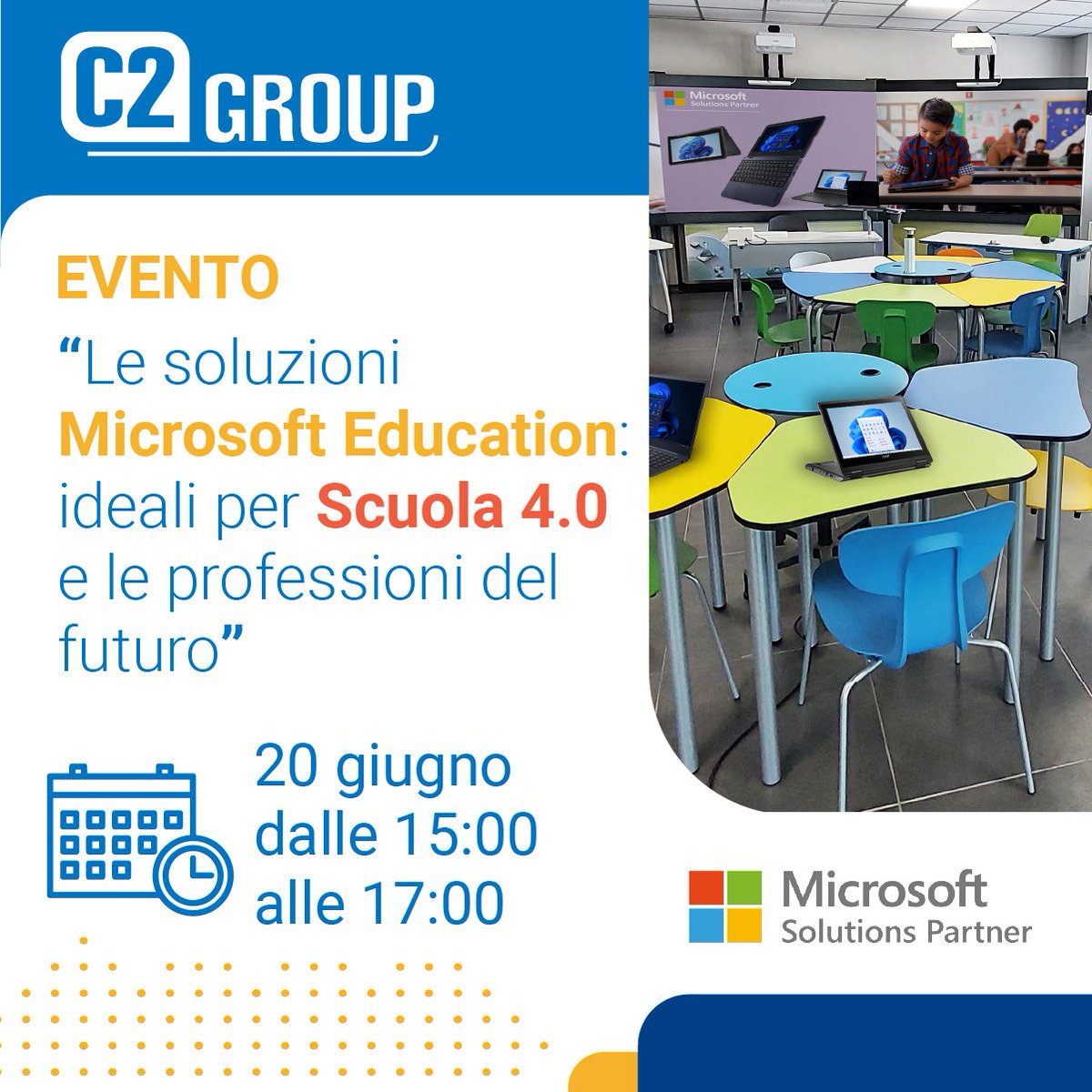Ti aspettiamo con un 𝐧𝐮𝐨𝐯𝐨 𝐞𝐯𝐞𝐧𝐭𝐨 𝐂𝟐 𝐆𝐫𝐨𝐮𝐩 𝐞 𝐌𝐢𝐜𝐫𝐨𝐬𝐨𝐟𝐭, all'interno dell'Innovation Center di C2 Group di via P. Ferraroni,9 - Cremona oppure online in Webinar
📷 𝐆𝐢𝐨𝐫𝐧𝐨 𝐞 𝐎𝐫𝐚
20 giugno, h.15:00
📷 Iscriviti qui  forms.office.com/e/7nSG6YSacr