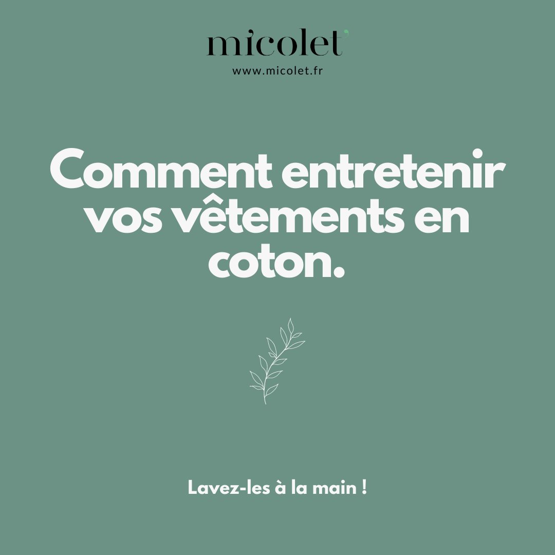 Micolet_fr's tweet photo. CONSEILS MICOLET
Micolet vous donne des astuces pour entretenir vos vêtements en coton.
#fashiontrends #videdressing #micolet #secondemain #modedurable #modecirculaire #micolet_fr https://t.co/J8MQwPElCn