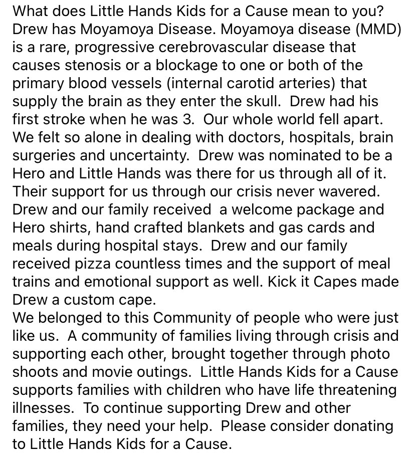 Meet Drew.
Please read what Little Hands means to his family.
We need your help to continue to support Drew and others. Please click here (littlehandskids.org/donate) to make a donation so our programs can continue to run and our help can keep holding up families like Drew’s.