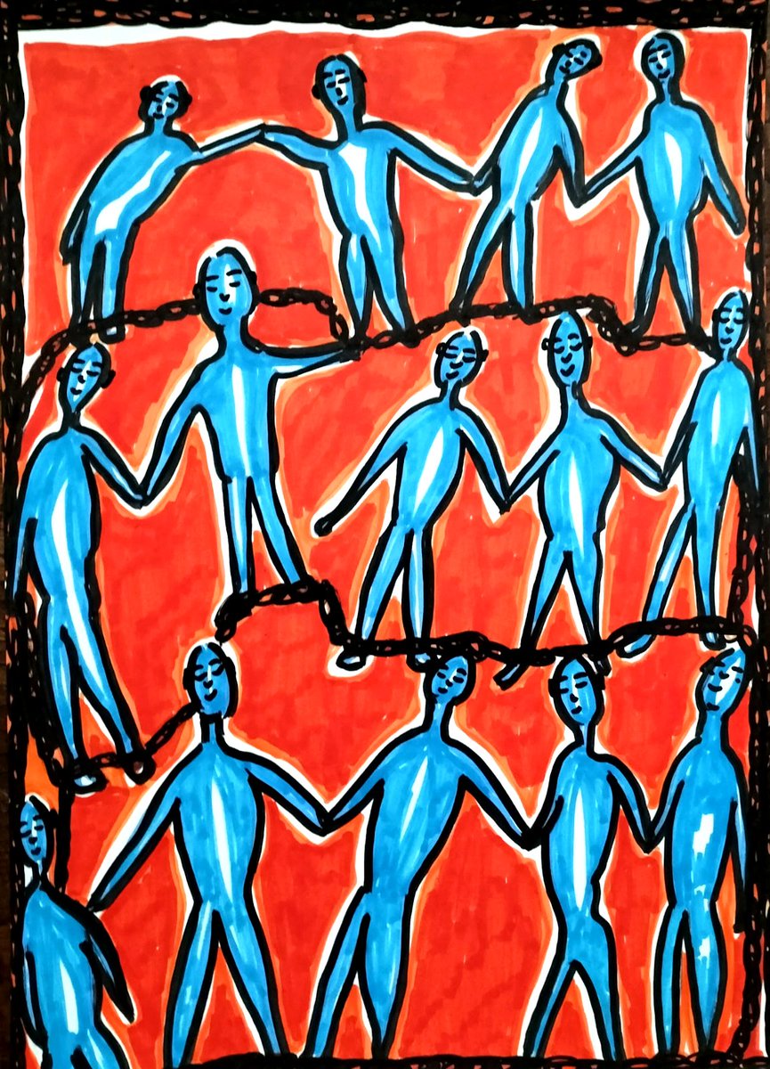 JBFrancois2022's tweet photo. Unis, Enchaînés, mais Libres
#paintingoftheday #painting #contemporaryart #contemporaryartist #artsingulier #artbrut #creativity https://t.co/gVTb6kDSp2