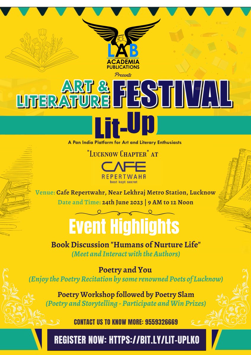 labacademia's tweet photo. Connect, Perform, Learn, and Grow!

Register for Lucknow Chapter and be a part of our Pan India community "Lit Up"!
Registration Link: https://t.co/9qsmLpIEga

Limited Seats! https://t.co/YuUOfFpx7B