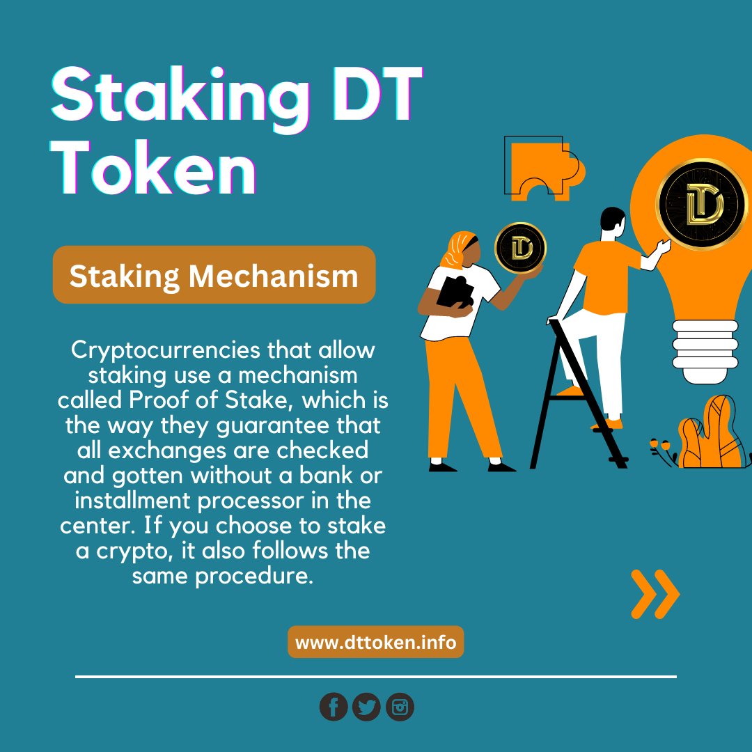 dtttoken's tweet photo. What is staking?
-Staking means earning rewards while holding up a certain number of tokens.
#dttoken #cryptostaking #stakingtoken https://t.co/sLT5G9JEsp