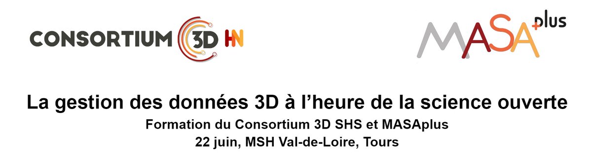 Consortium_3D's tweet photo. 📢 Le @Consortium_3D et le consortium #MASAPlus @Huma_Num s'associent pour offrir une formation sur la gestion des données #3D en #SHS débutant le cycle de formation itinérant auprès des MSH
➡️https://t.co/W208hcPFIo
@rn_msh @MSHValdeLoire @MshBretagne @mshlyon @mshbordeaux https://t.co/0PynND7x0g