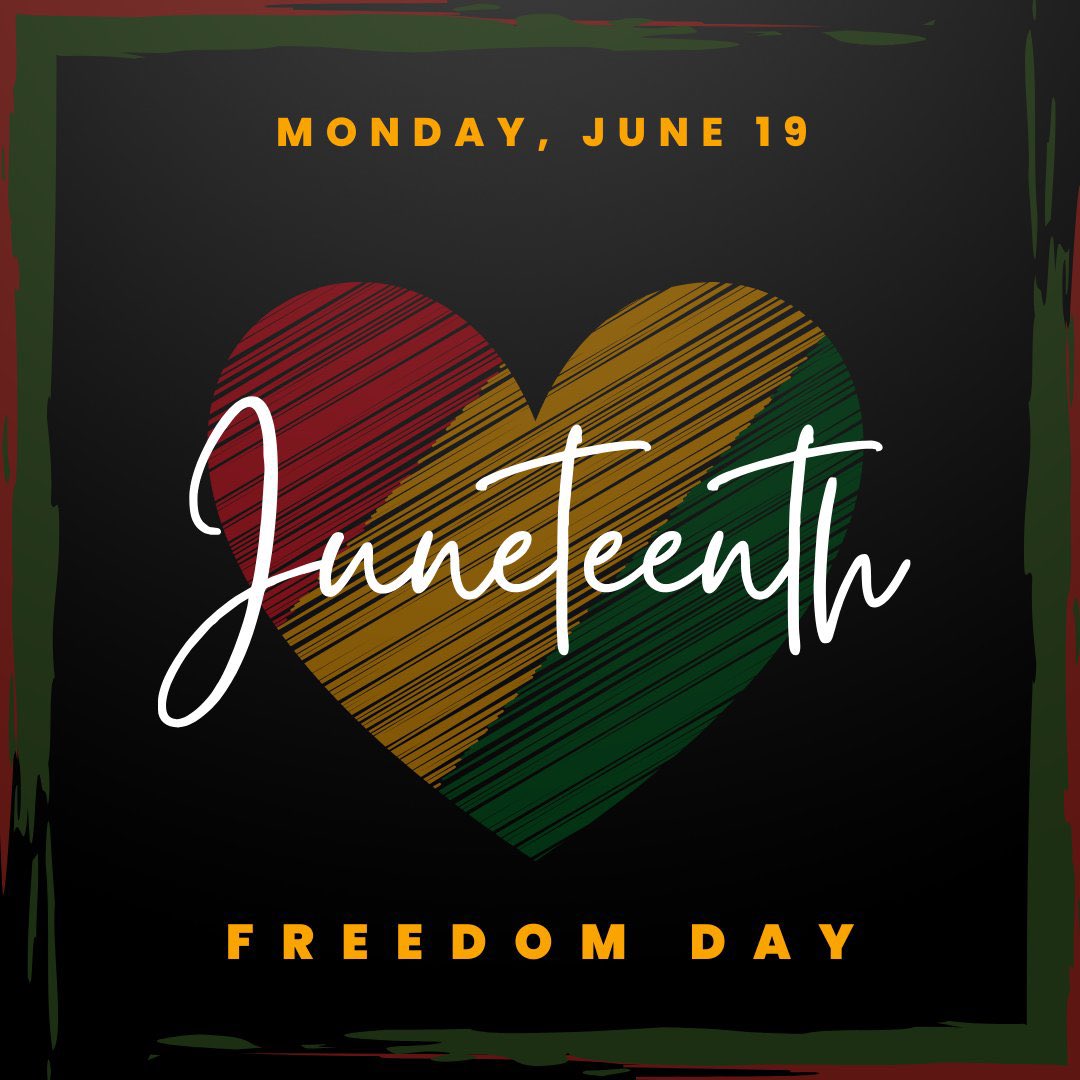 Equity and Equality. Let’s continue progress. #Juneteenth2023 ❤️💛💚