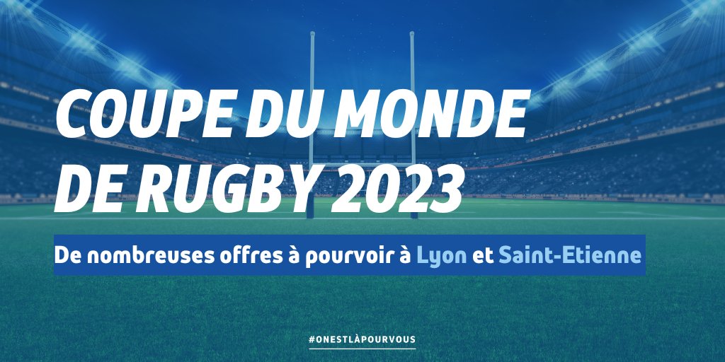 FTravail_ARA's tweet image. 🏉 Coupe du monde de #Rugby 2023 : on recrute en Auvergne-Rhône-Alpes ! 

De nombreux postes à pourvoir à #Lyon et #SaintEtienne dans la sécurité, hôtellerie, restauration, logistique, transport, accueil et vente 👉pole-emploi.fr/region/auvergn… 

#TousMobilisés #AvecPôleEmploi #RWC2023