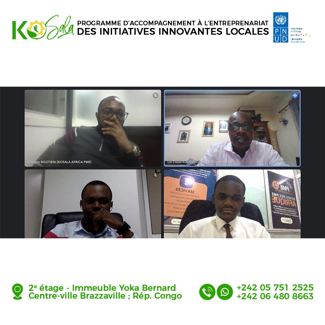 Kosalaafricapme's tweet image. Dans le cadre de l'accompagnement du AccLab PNUD Congo, nous avons organisé une réunion en ligne pour structurer les modèles économiques des 5 projets bénéficiaires. #Kosála #AccLab #PNUD #développement #modèleséconomiques