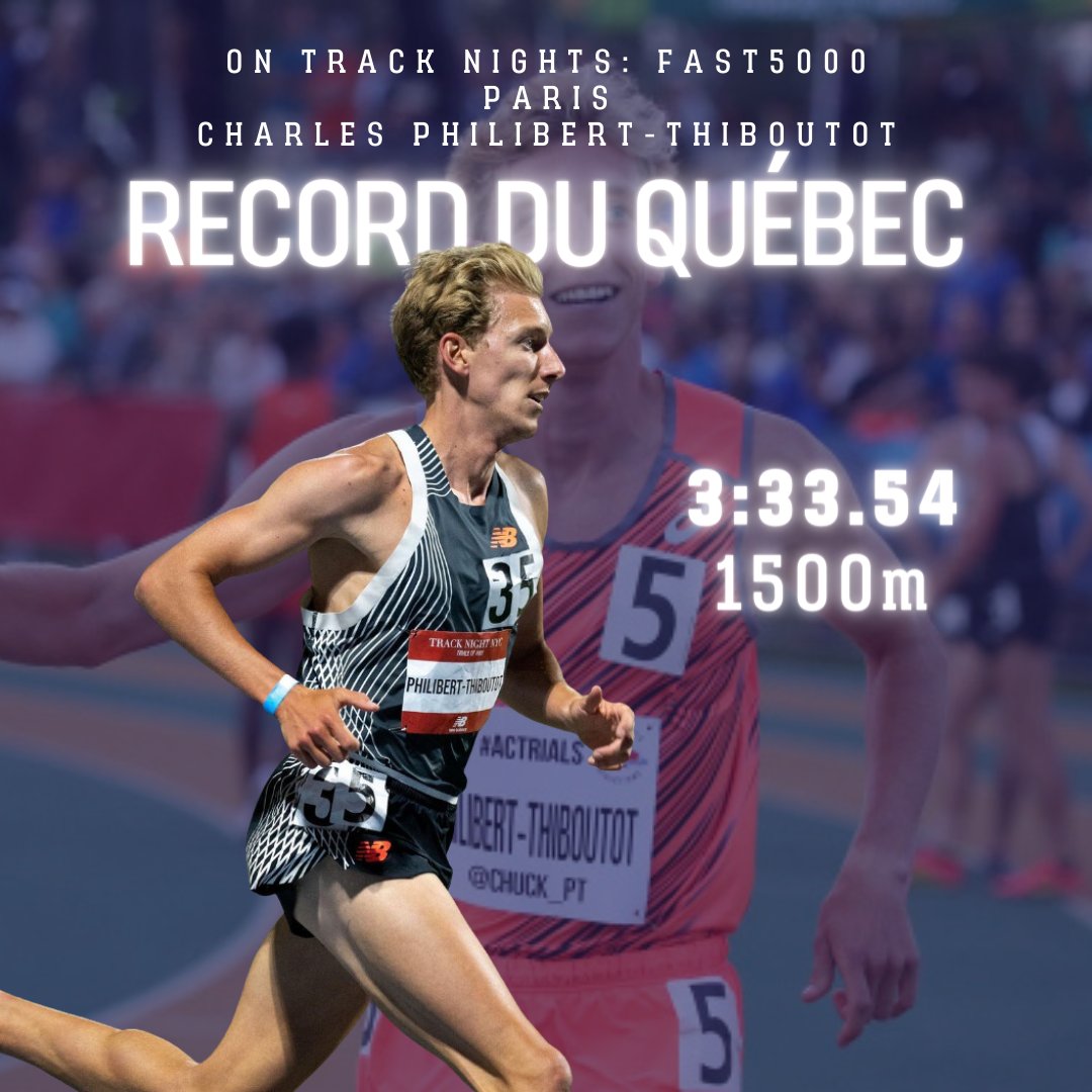 Le Québécois Charles-Philibert Thiboutot (<a href="/Chuck_PT/">Charles P.-T.</a>) a réussi un record personnel de 3 min 33,54 s au 1500 m du meeting FAST5000 de Montesson, près de Paris, samedi dernier. 🙌 

buff.ly/3JmkK1l