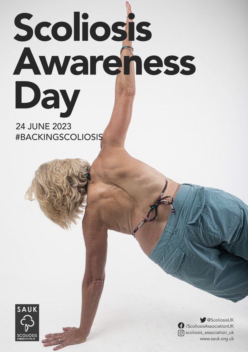 Scoliosis_SR's tweet photo. International Scoliosis Awareness Day is celebrated on the last Saturday of June each year. This year we'll be celebrating it with a lot of you in person at our London event. Don't forget to find ways to celebrate yourself this Saturday and do something good for the soul https://t.co/YvFP8zO0b9